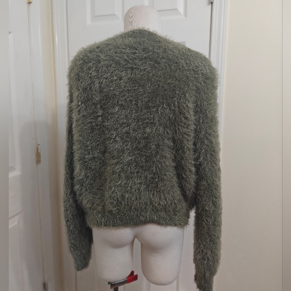 Pink Rose Fuzzy Olive Sweater - Picture 3 of 4